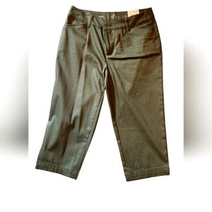 St Johns Bay Pants Womens Green Capri NEW